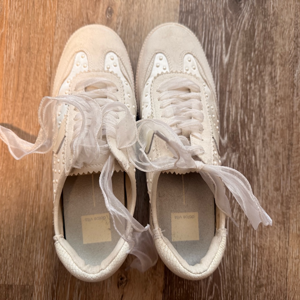 Dolce Vita White Pearl Sneakers